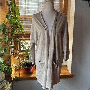 DONNI One Size Open Wrap Lightweight Ribbed ANTHROPOLOGIE front pockets